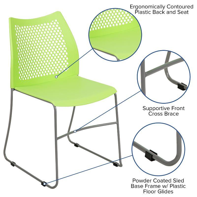 Flash Furniture Antonia 661 lb. Capacity Stack Chair with Air-Vent Back and Powder Coated Sled Base