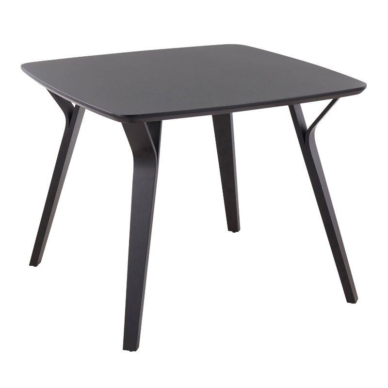 LumiSource 38" Folia Mid-Century Modern Dining Table Wood Black: Square, 4-Seat, Non-Extension, 1-Year Warranty