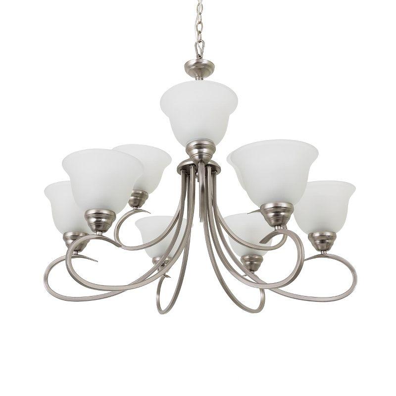 Yosemite Home Decor Ribbon Falls Collection Nine-Lights Chandelier,Satin Nickel