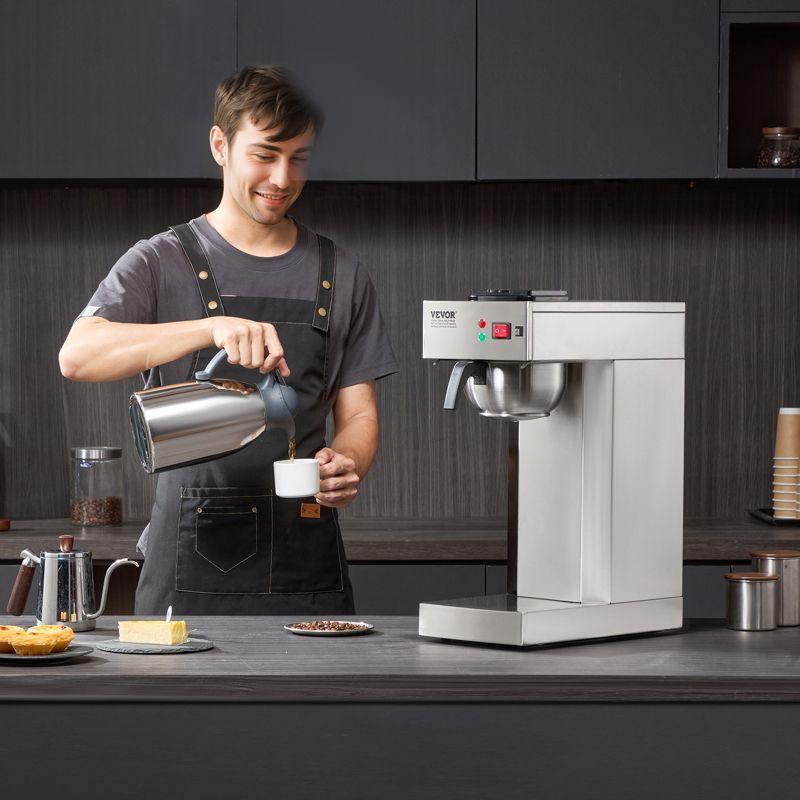 VEVOR 12 Cups Commercial Drip Coffee Maker, Coffee Maker Machine with Thermal Carafe to Keep Warm or Cold, Stainless Steel Pour Over Coffee Brewer