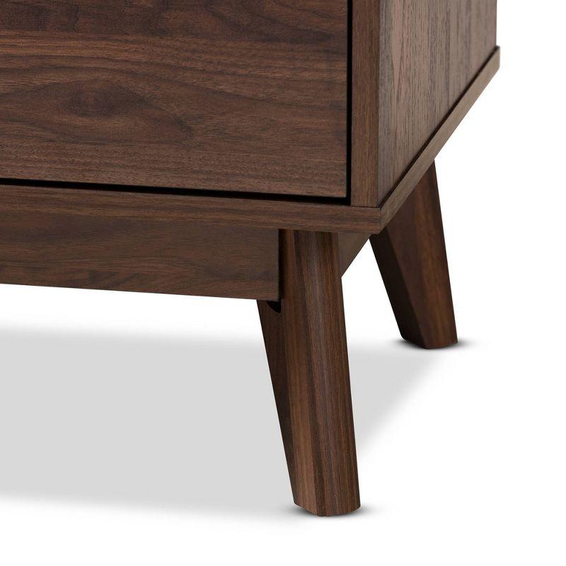 Lena Walnut Chest Brown - Baxton Studio: Mid-Century 3-Drawer Storage for Bedroom
