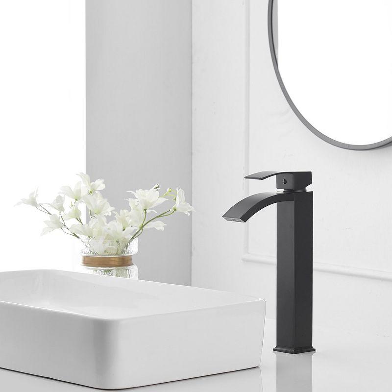 BWE Waterfall Single Hole Single Handle Bath Vessel Sink Faucet With Pop Up Drain Without Overflow