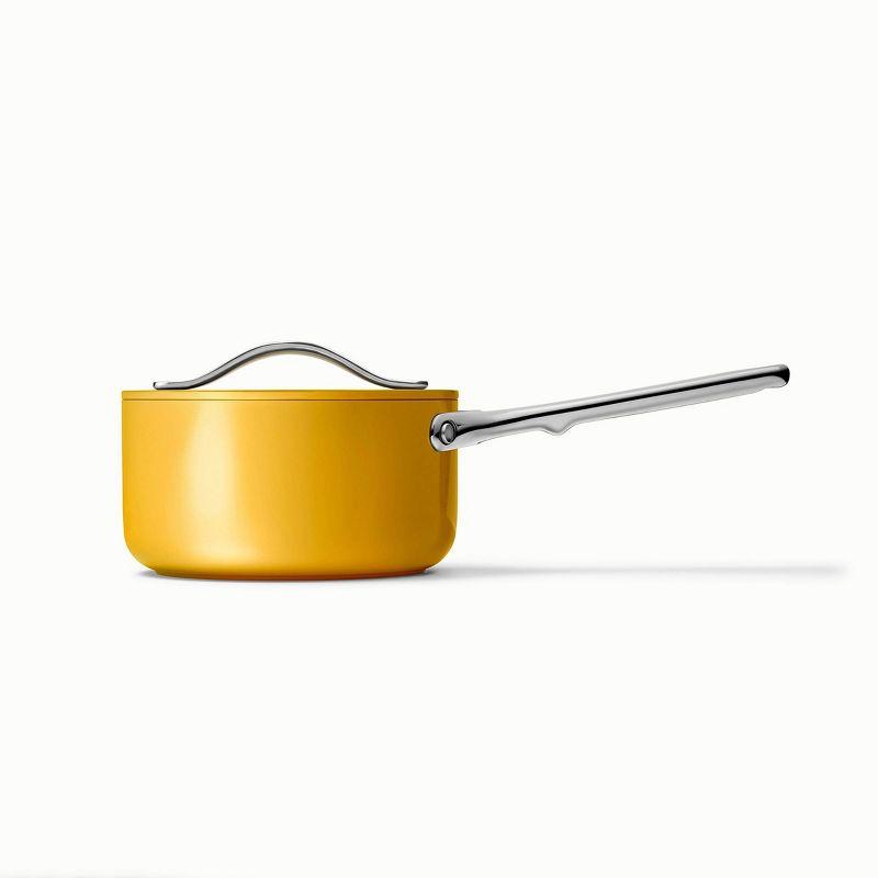 Lemon Yellow Aluminum Non-Stick Saucier with Lid