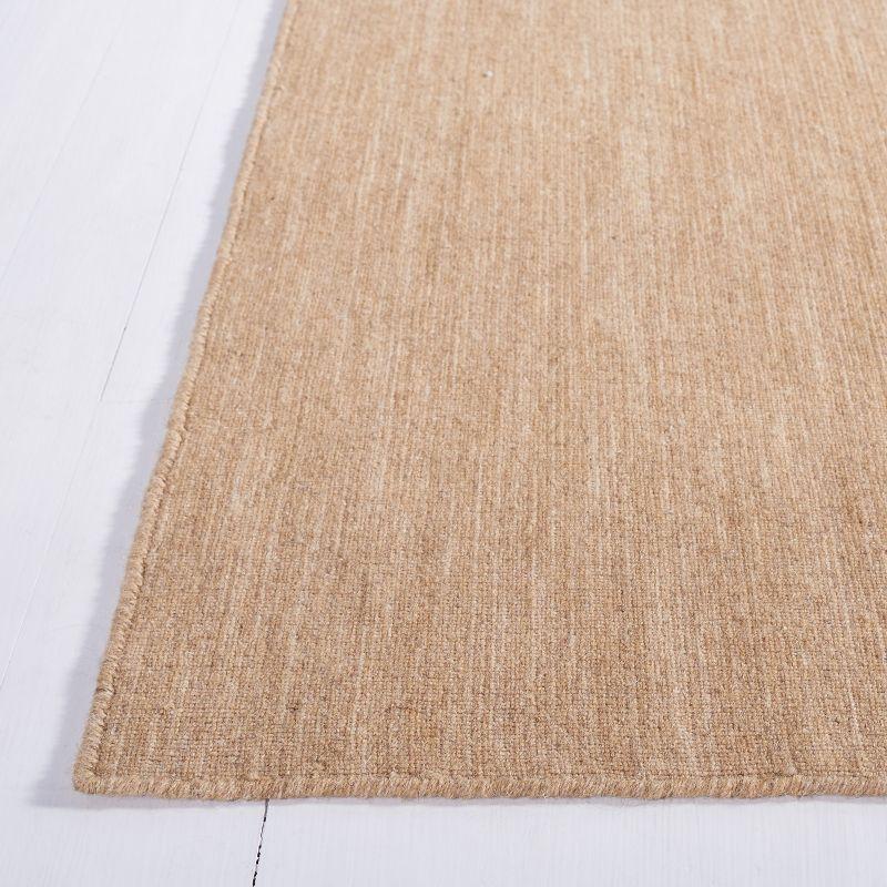 Beige Flat Woven Handmade Wool Cotton Area Rug