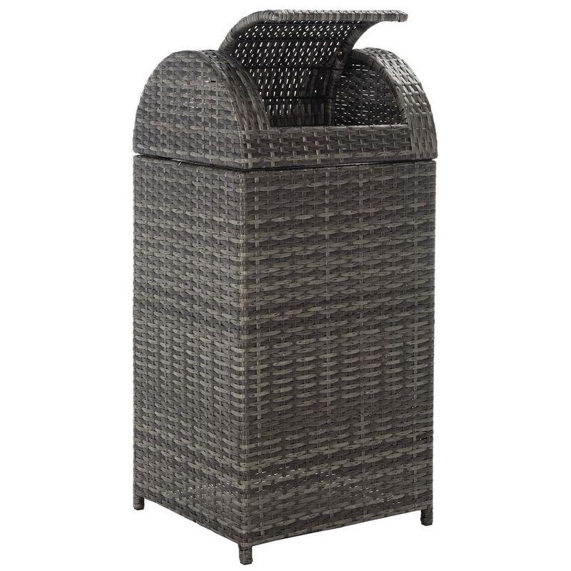Serapis Outdoor Trash Can - Grey Brown - Safavieh