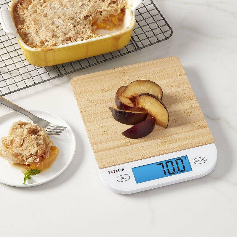 Taylor Digital Kitchen 15lb Food Scale Eco-Friendly Bamboo 