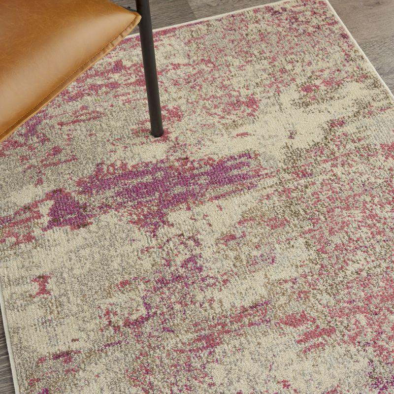 Celestial Swirl Abstract Ivory/Pink 3' x 5' Area Rug