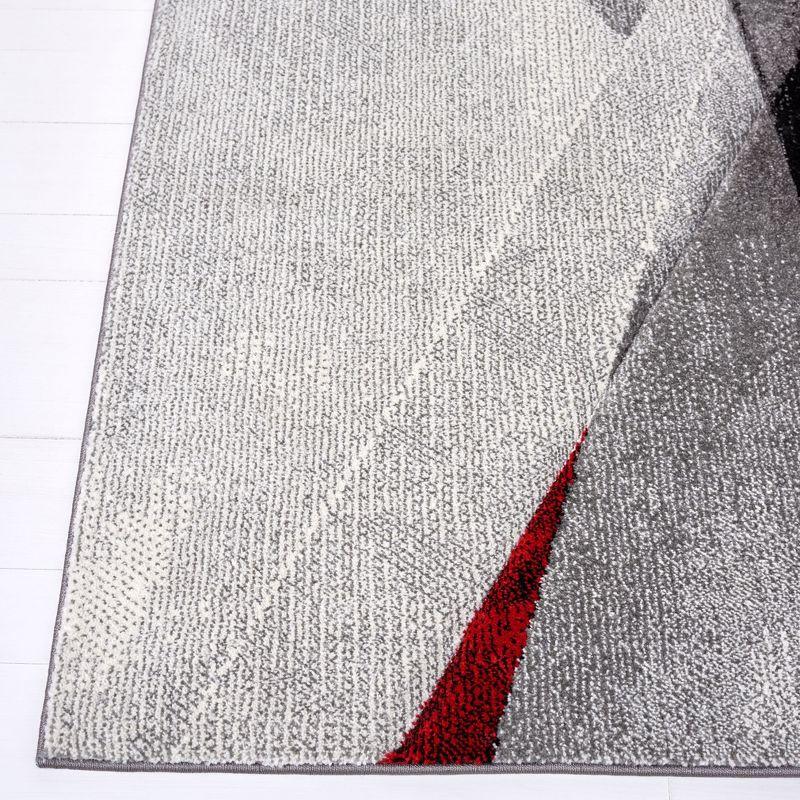 Hollywood HLW710 Machine Made Accent Rug - 2'7"x5' - Grey/Red - Safavieh