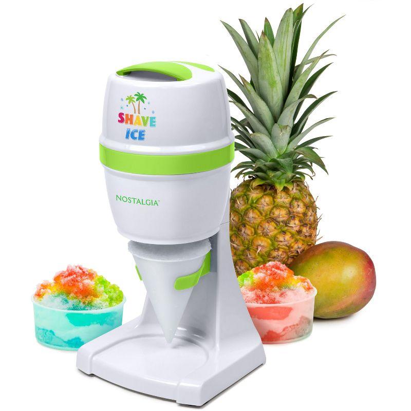 Nostalgia Nostalgia Electric Hawaiian Shave Ice & Snow Cone Maker, Includes Reusable Cup And Two Ice Molds, Stainless Steel Blades
