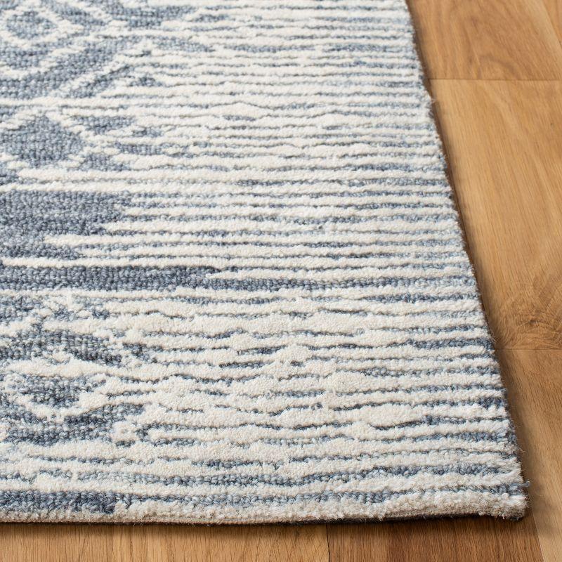 Blossom Elegance Blue Floral Hand-Tufted Wool Area Rug - 4' x 6'