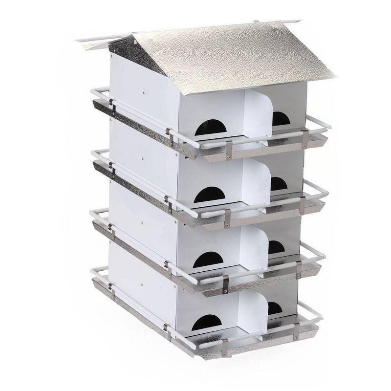 Purple Martin House with Starling Resistant Entrance Holes 4 Floor 16 Room Unassembled