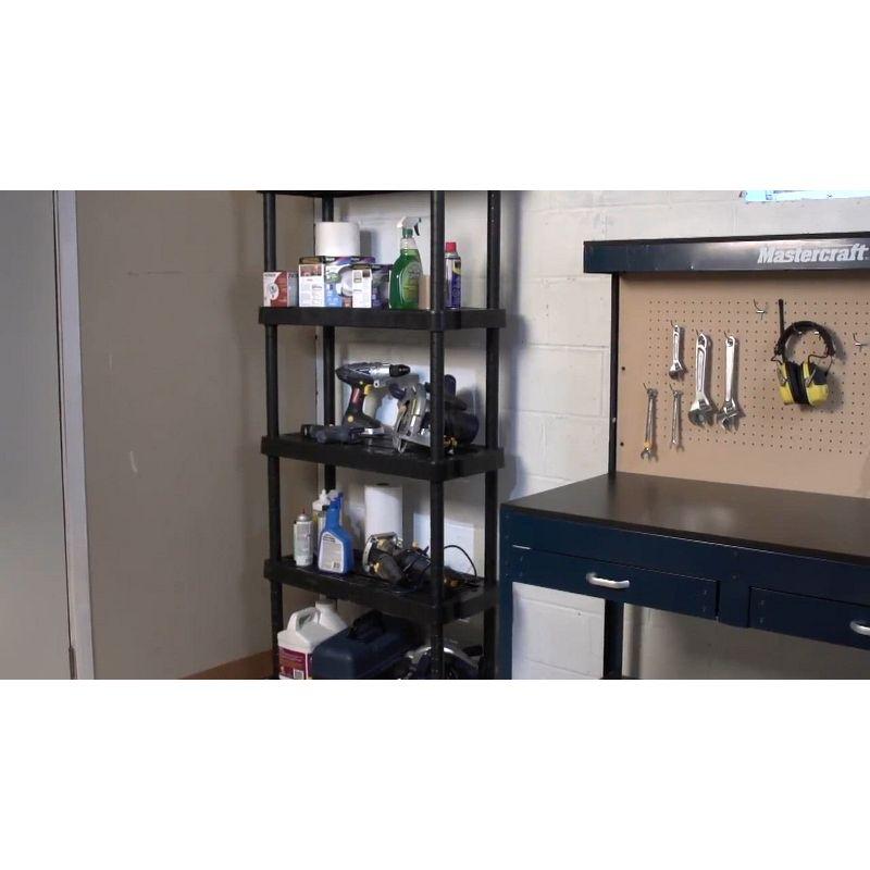 Gracious Living Gracious Living Knect A Shelf Heavy Duty 4 Shelf Interlocking Storage Unit,Black
