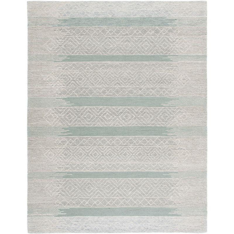 Elegant Gray Hand-Tufted Wool Area Rug - 8' x 10'