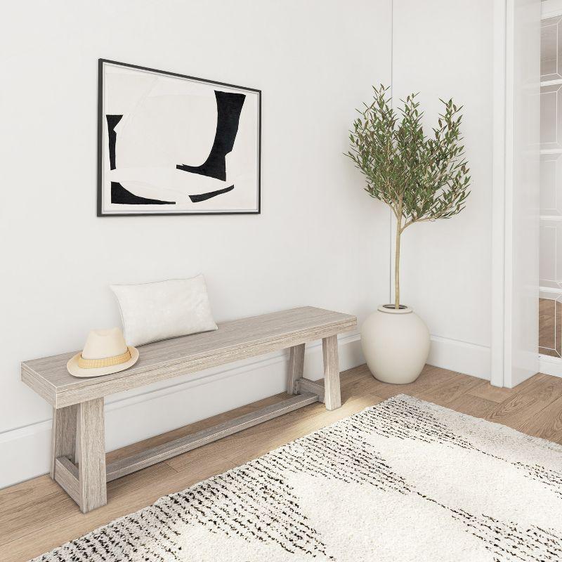 Plank+Beam  60" Classic Solid Wood Dining Bench, Bench for Dining Table