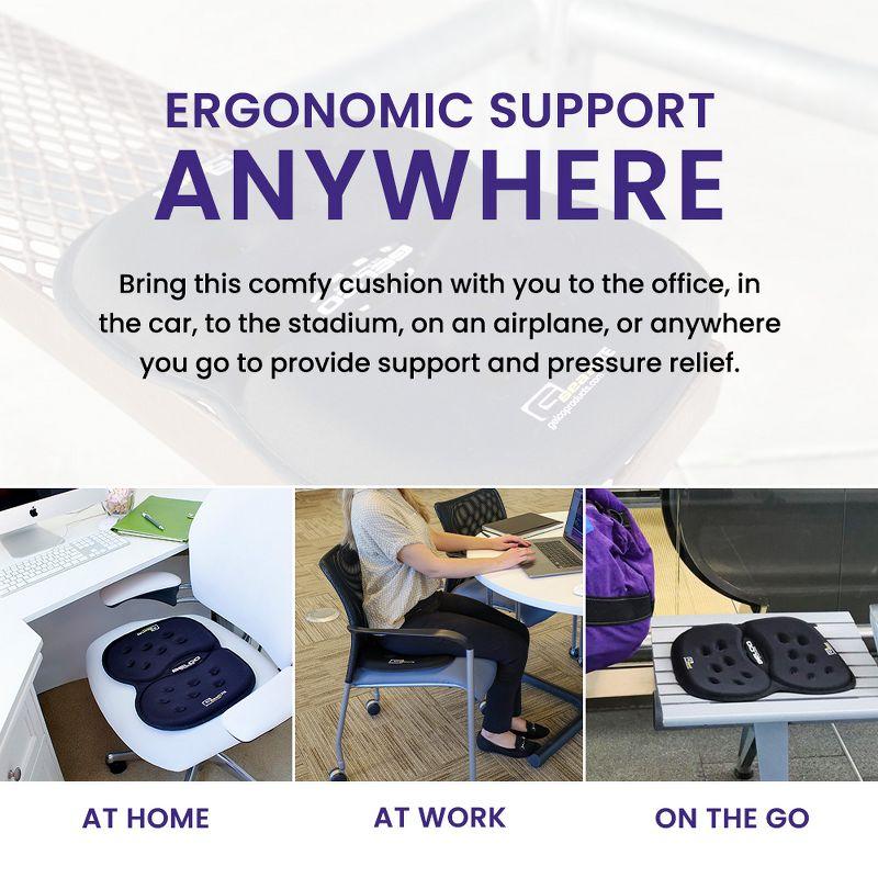 GSeat LITE - Travel Gel Foam Cushion, Relieves Tailbone Discomfort and Promotes Healthy Posture for Car, Commute, Airplane and Travel Comfort - Blue