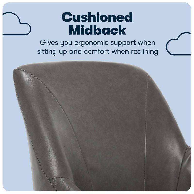 Serta Style Leighton Home Office Chair Gathering Dark Gray: Upholstered, Adjustable, with Fixed Arms
