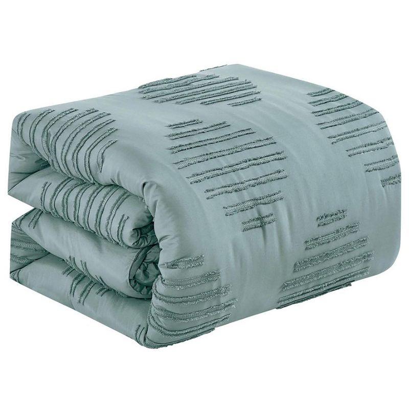 Home Mart Goods 7 Piece Teal Blue Geometric Bedding Comforter Set