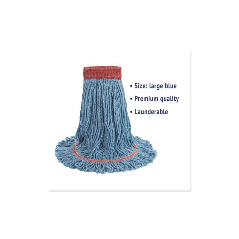 Boardwalk Super Loop Wet Mop Head, Cotton/Synthetic Fiber, 5" Headband, Large Size, Blue