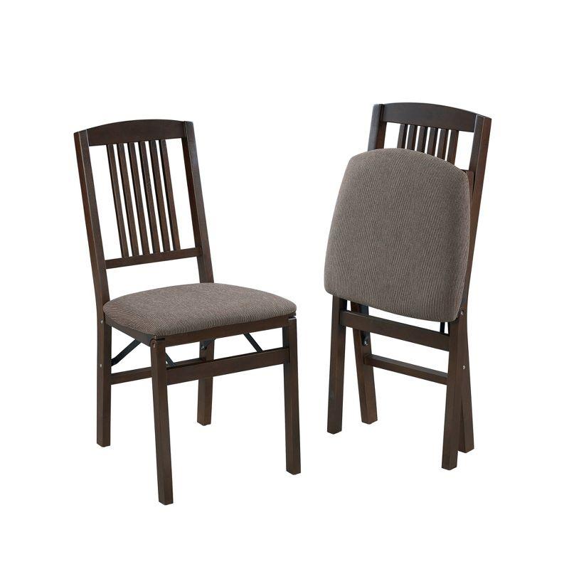 MECO Wood Fabric Upholstered Seat Folding Chair