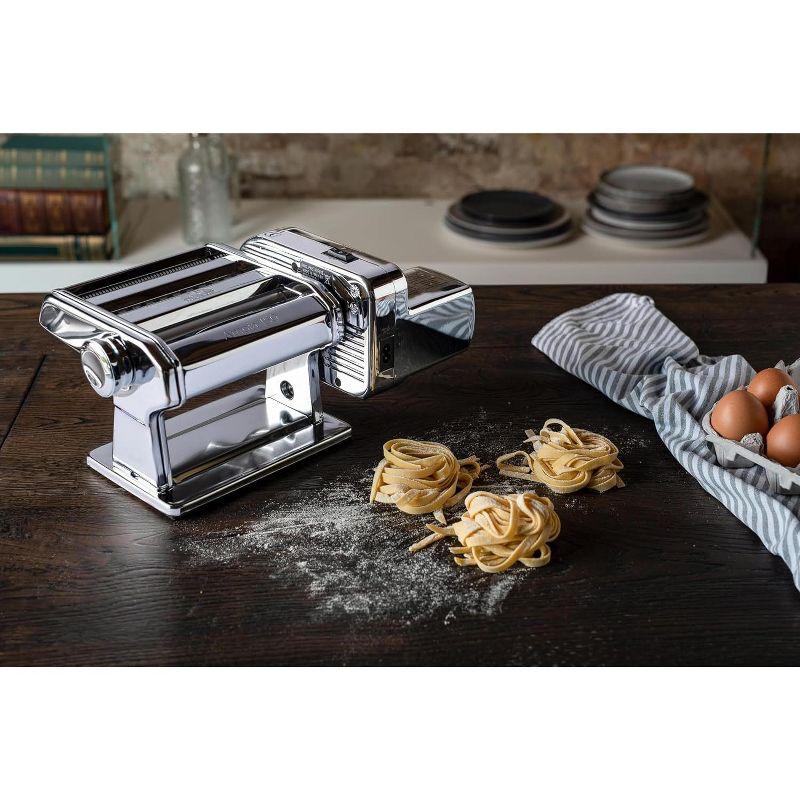 Marcato Ampiamotor 110V Pasta Machine, Made in Italy, Chrome Steel