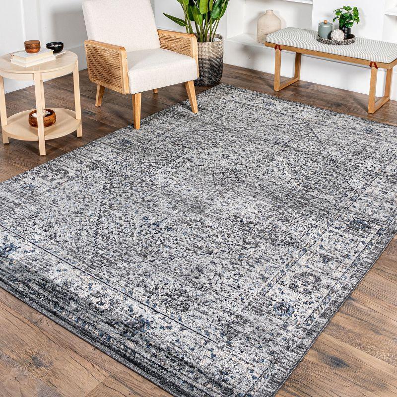 Nuloom Doris Geometric 9x12 Indoor Area Rug for Living Room Bedroom Dining Room Kitchen, Grey/Ivory