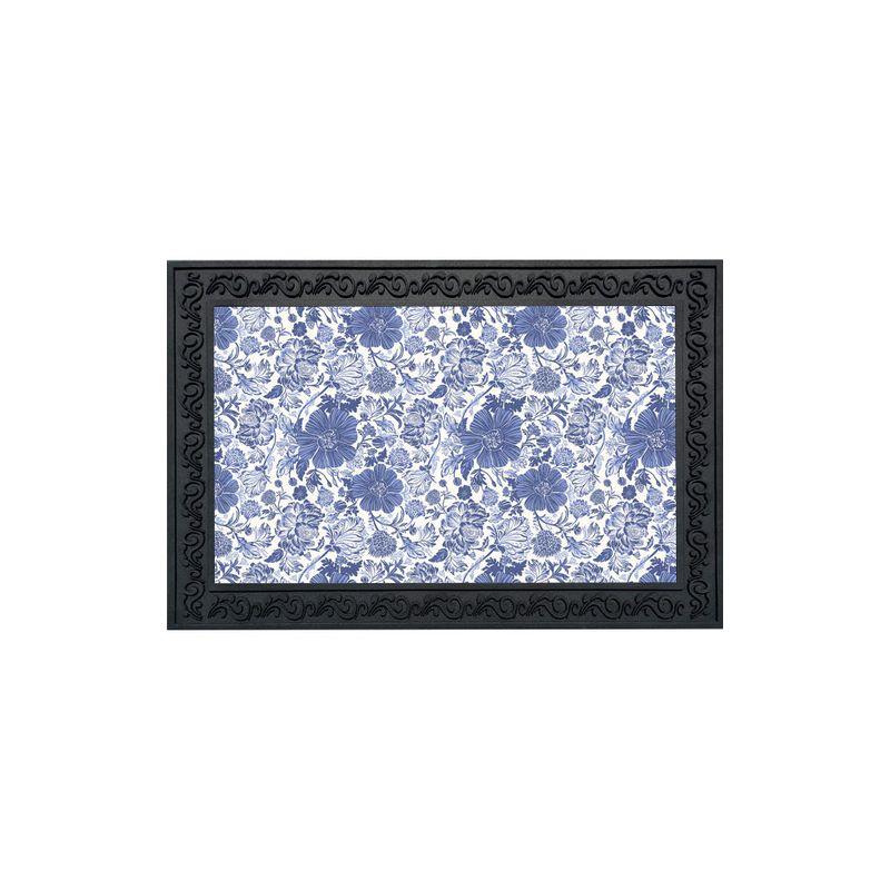 Briarwood Lane Everyday Doormat 30x18 Indoor Outdoor Blue and White Floral Doormat