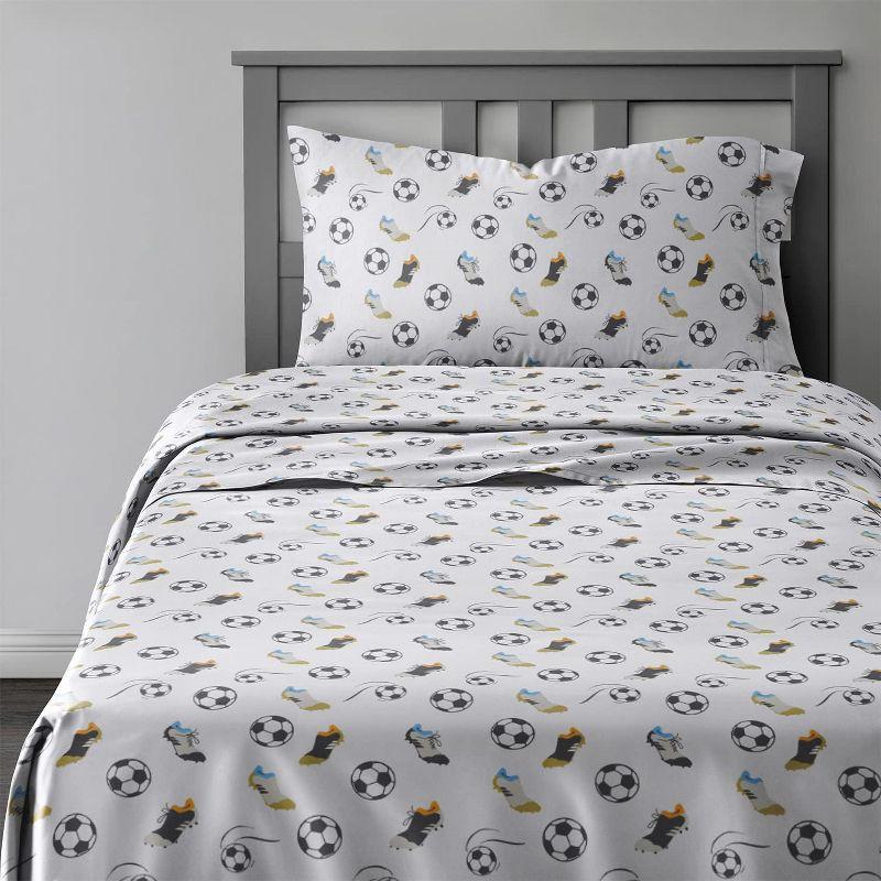 CGK Linens Kids 3 Piece Microfiber Sheet Set in Soccer, Size Twin