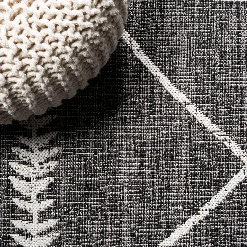 2'x10' Derya  Diamond Trellis Indoor/Outdoor Runner Rug, Black/Ivory - JONATHAN Y