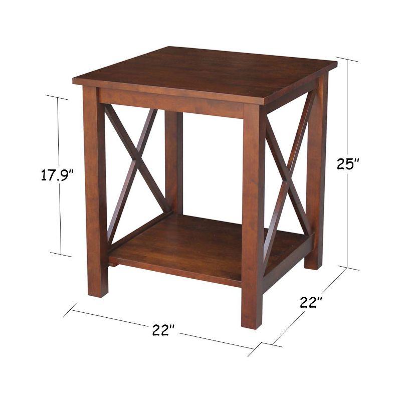 Hampton 22" Espresso Solid Wood Square End Table