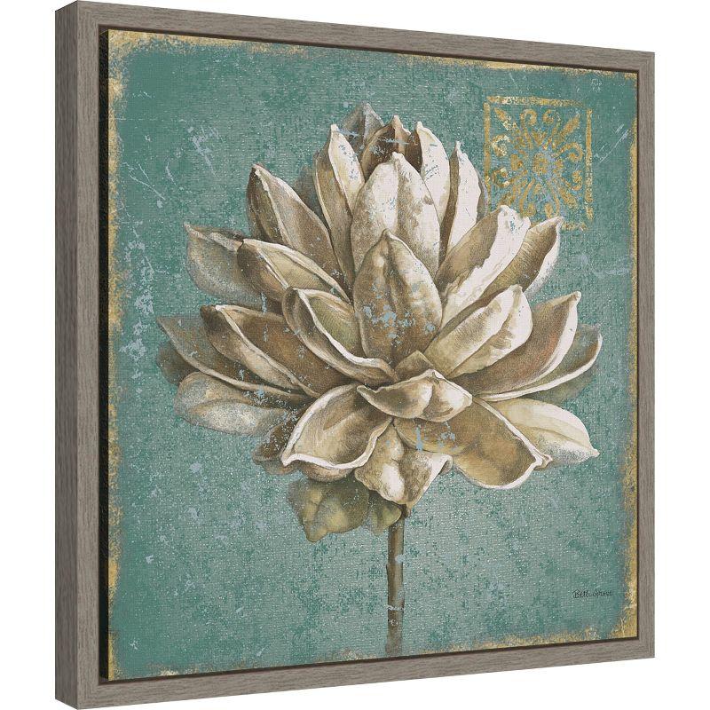 Amanti Art Seed Pod I no Words Turquoise by Beth Grove Framed Canvas Wall Art