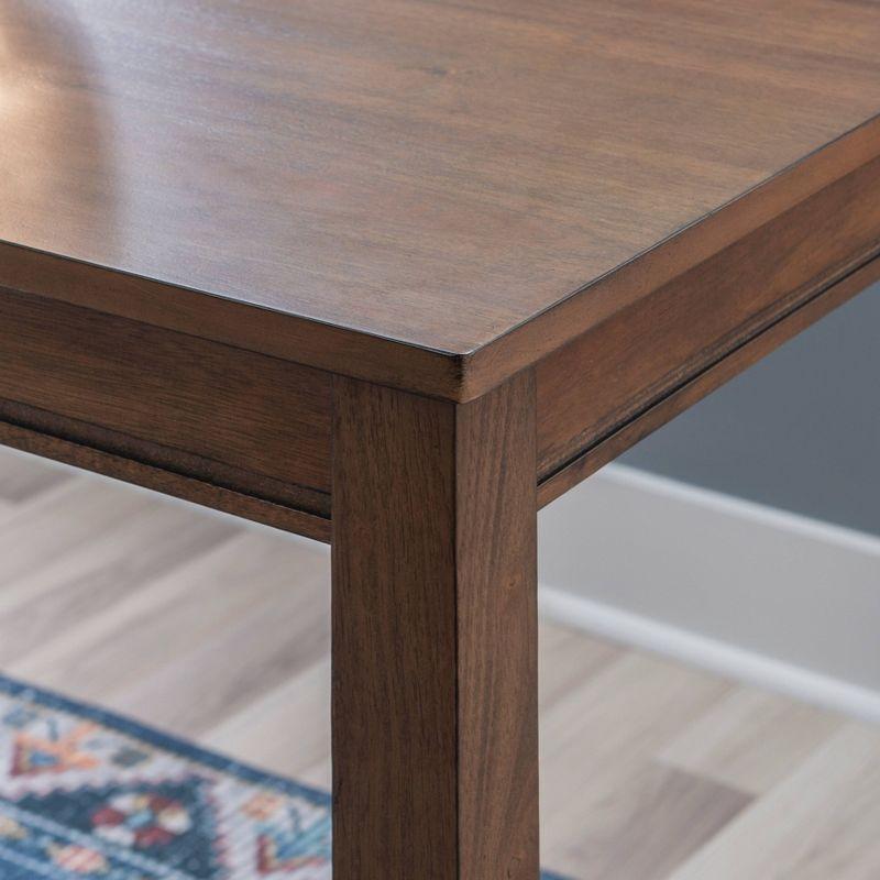 36" Claridge Transitional Counter Height Pub Table Rustic Brown - Linon: Solid Wood Base, Veneer Top