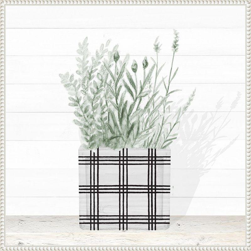 Amanti Art Lavender Blossom In Modern Pot II by Janice Gaynor Canvas Wall Art Print Framed 22 x 22-in.