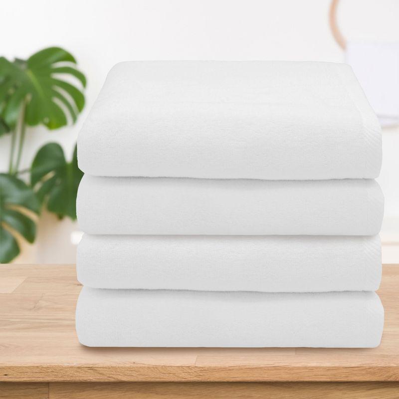 White Turkish Cotton Bath Sheet Set of Four