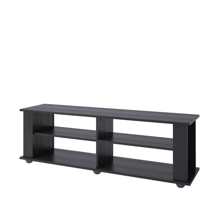 Flat Panel TV Stand for TVs up to 68" Ravenwood Black - CorLiving: Contemporary Media Console with Open Storage