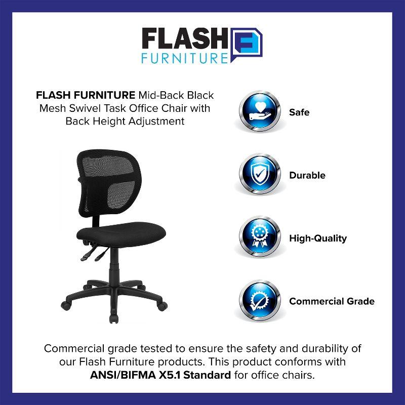 Bonavant Mid-Back Mesh Swivel Task Office Chair with Back Height Adjustment