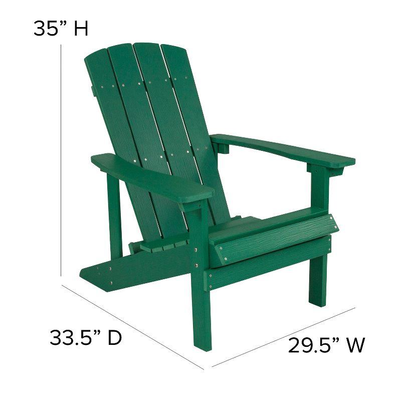 Flash Furniture Set of 2 Charlestown All-Weather Poly Resin Wood Adirondack Chairs