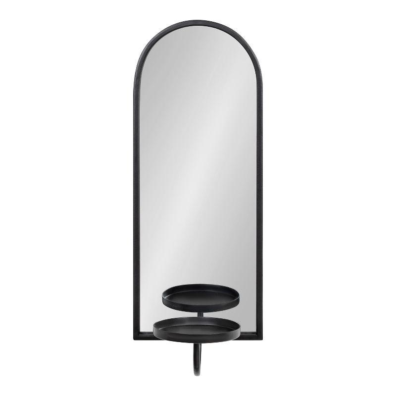 Kate and Laurel Ezerin Arch Metal Wall Sconce, 6x5x16, Black