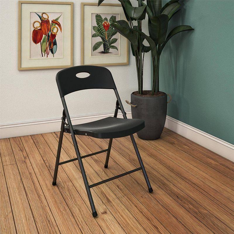 COSCO Solid Resin Plastic Folding Chair, Indoor/Outdoor, Double Braced