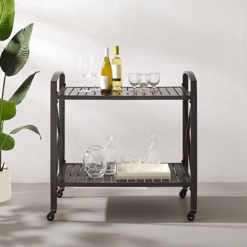 Kaplan Outdoor Steel Bar Cart Bronze - Crosley