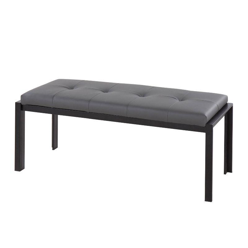 46" Fuji PU Leather/Metal Bench - LumiSource