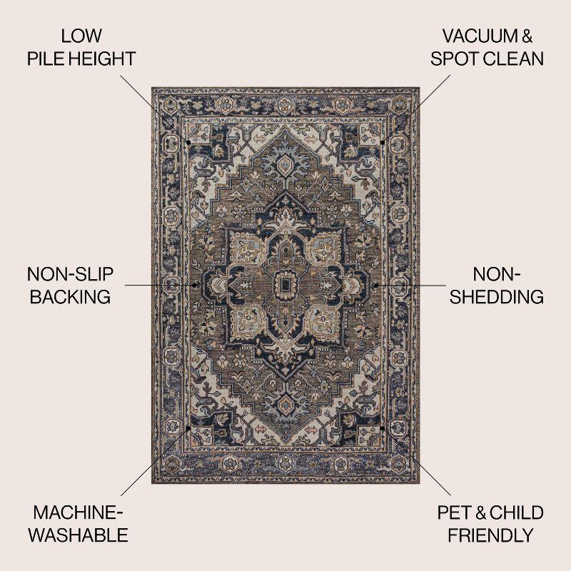 Cirali Ornate Large Medallion Washable Area Rug - JONATHAN Y