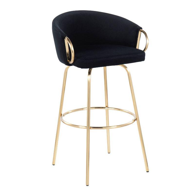 George Oliver Lakyia Swivel Upholstered Counter Stool with Metal Frame (Set of 2)