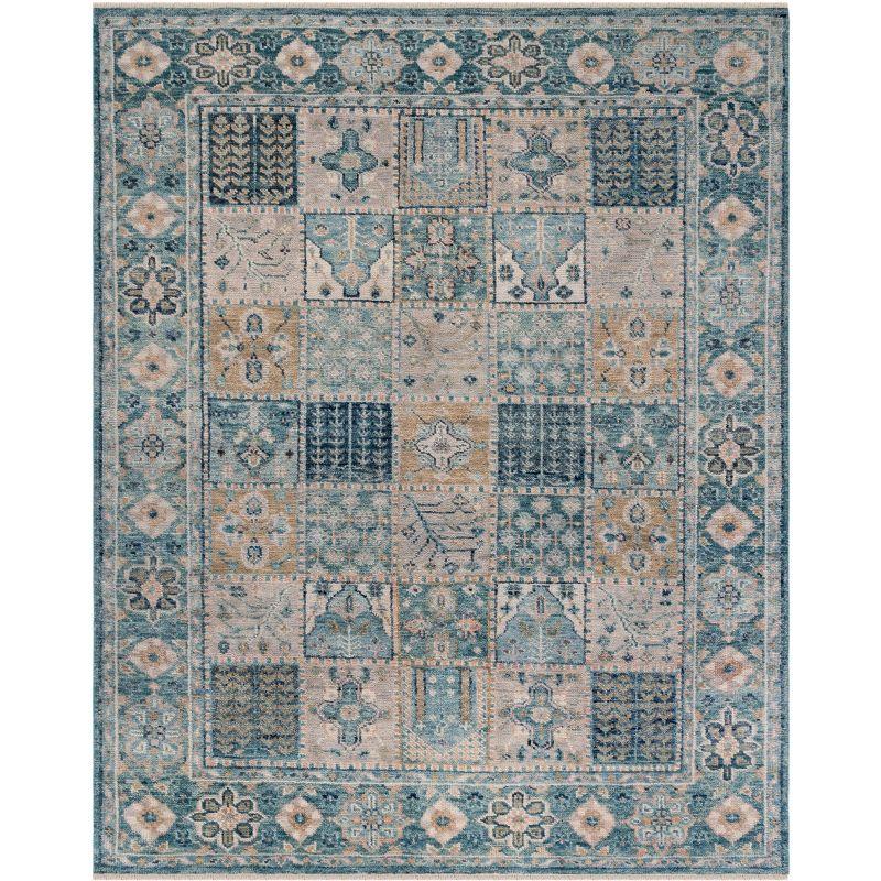 Safavieh Hand Knotted Wool/Cotton Southwestern Rug in Blue/Beige