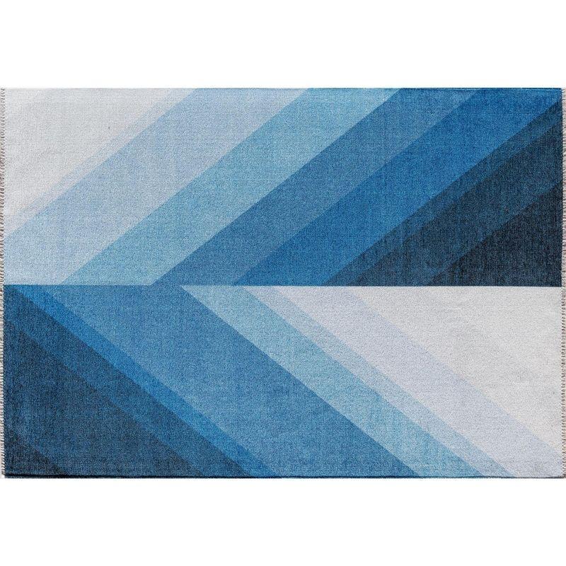 Maisie Modern True Blue Geometric 8' x 10' Area Rug