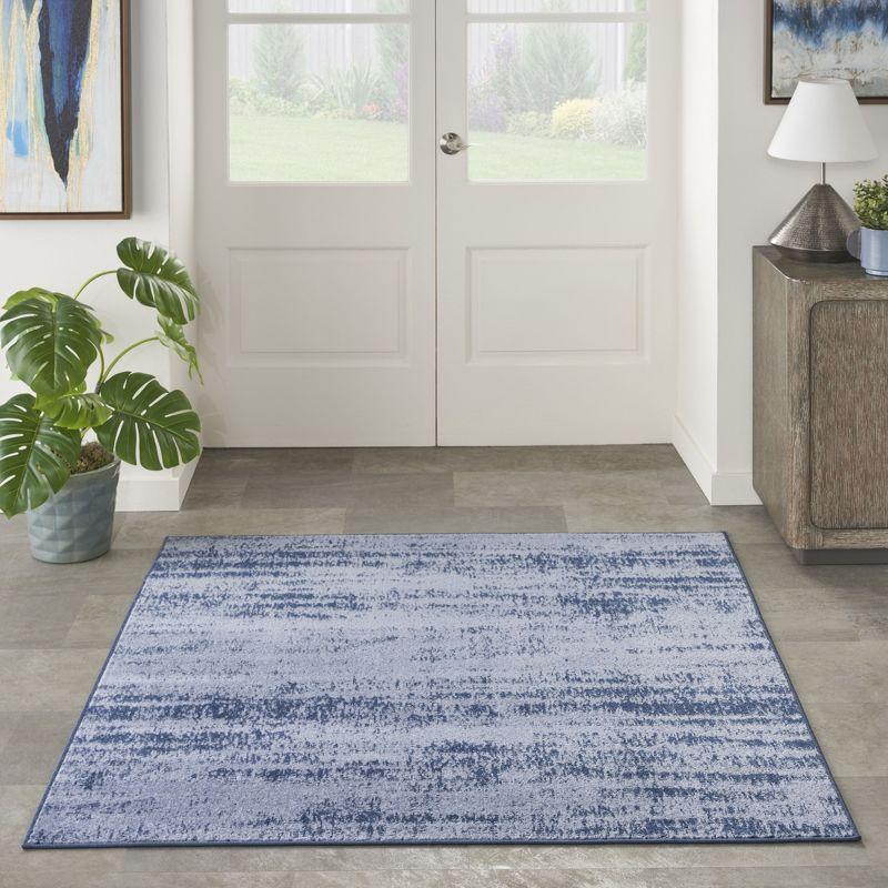 Nourison Essentials 5' x square Denim Modern Indoor/Outdoor Rug