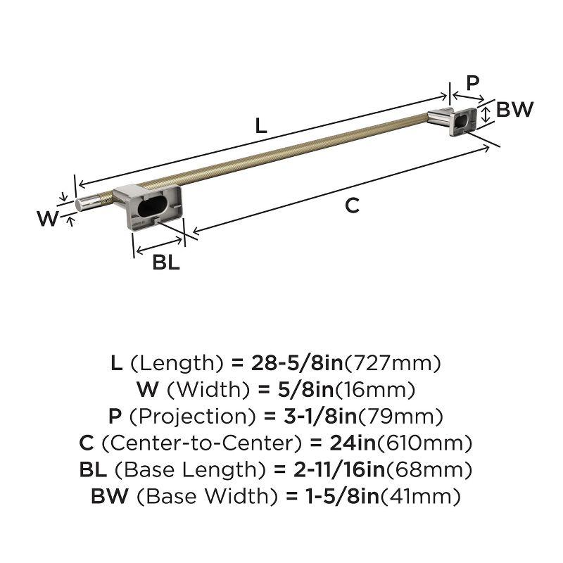 Amerock Esquire Polished Nickel/Golden Champagne 24 inch (610mm) Towel Bar