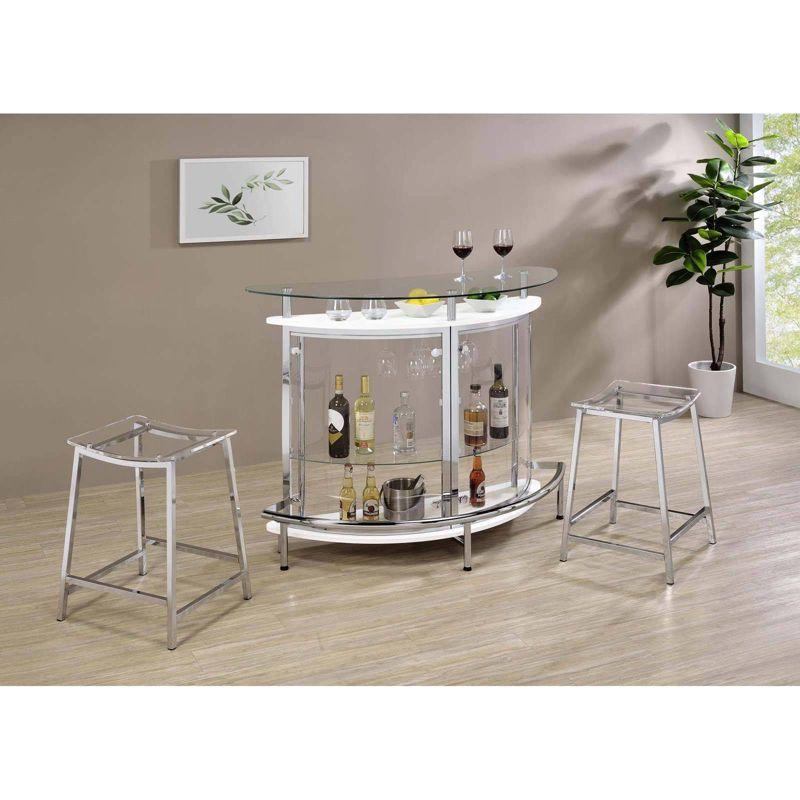 Coaster Set of 2 Jovani Modern Acrylic Backless Counter Height Barstools Clear/Chrome