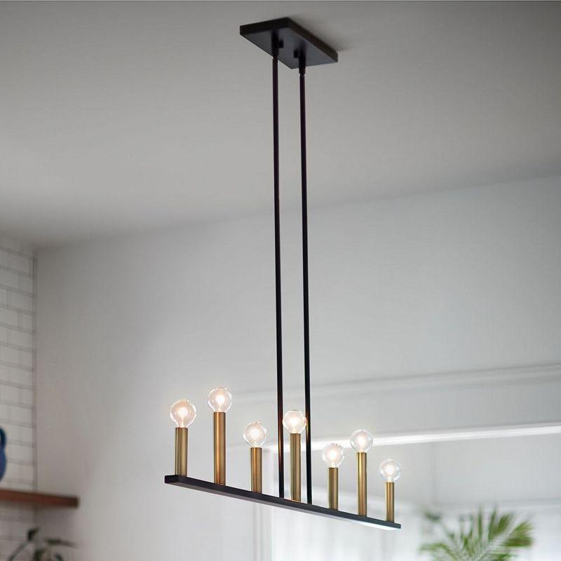 Lark Lazlo 7 - Light Chandelier in  Black/Lacquered Brass