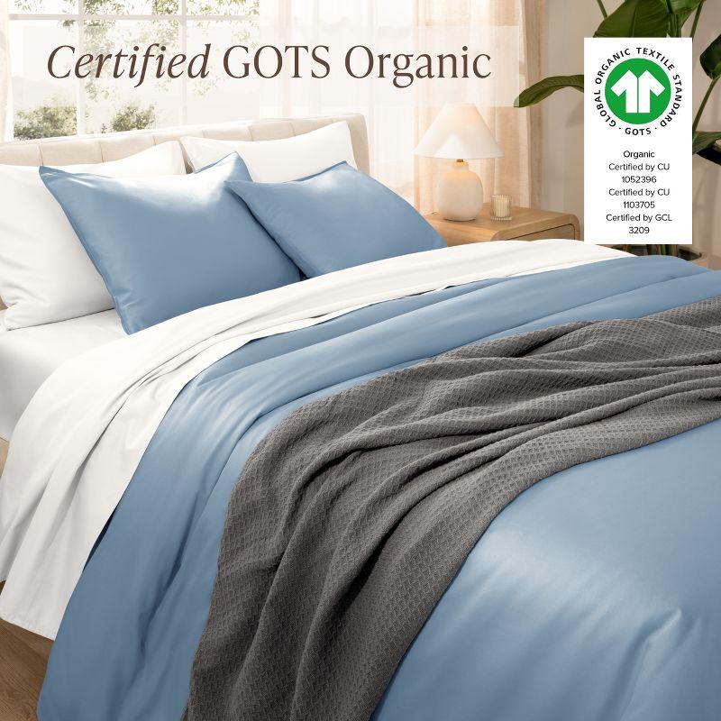 Bare Home 400 Thread Count Organic Cotton Sateen Duvet Cover Set