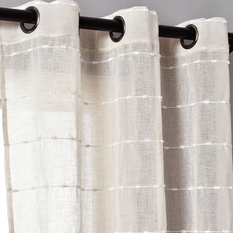 Farmhouse Textured Sheer Polyester Sheer Curtain Pair